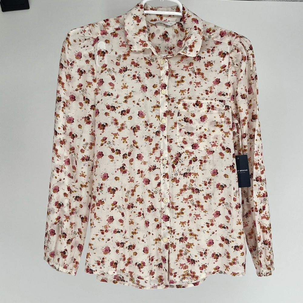 LUCKY BRAND NWT WOMEN’S LONG SLEEVE BUTTON UP SHIRT ONE POCKET POET SHIRT - Picture 4 of 13
